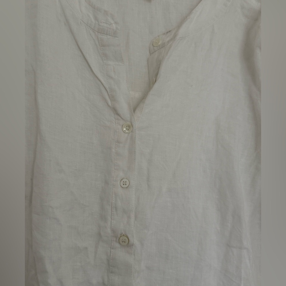 Eileen Fisher white sheer oversized blouse - Picture 3 of 15